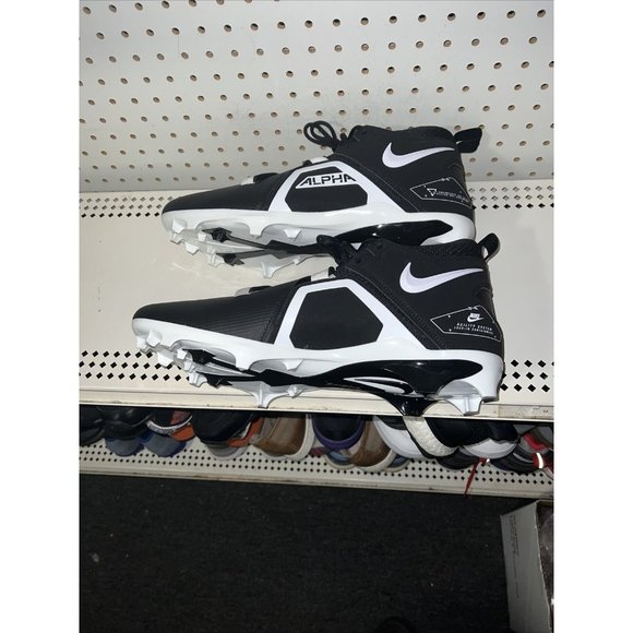 Nike Alpha Menace Pro 3 Mens Football Cleats Size 11.5 Black White CT6649-001